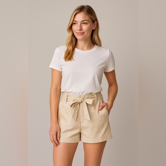 Helmut Lang Pants - 79 Helmut Lang Waist Tie Shorts Size 4 Color Cream